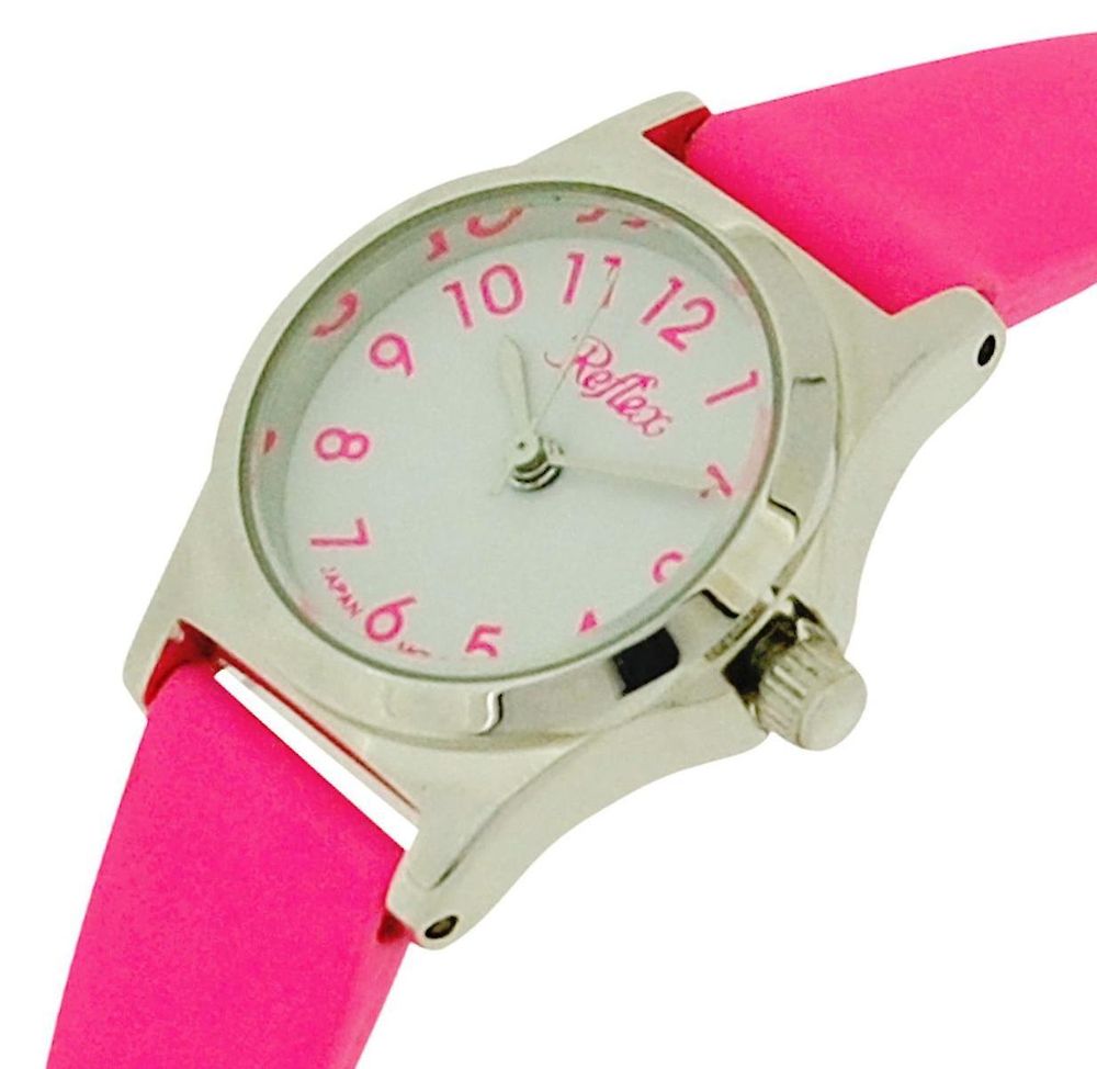 Reflex Girls Ladies Round Dial Hot Pink strap watch 101320LT