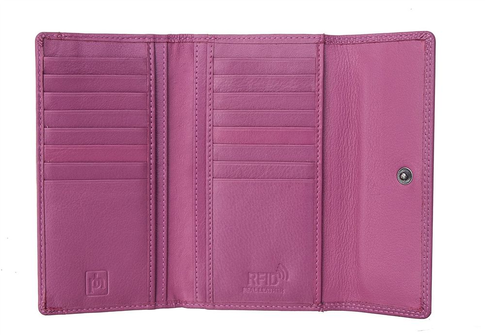 Primehide Large Womens Leather Purse Wallet RFID Blocking Card Holder 2318