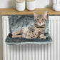 Cat Radiator Bed GREY With Paw Print